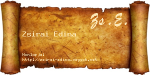 Zsirai Edina névjegykártya